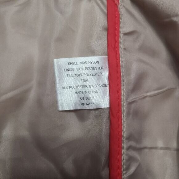 Giacca tan quilted puffer coat with elastic side panel and cinch waist small - Picture 10 of 14